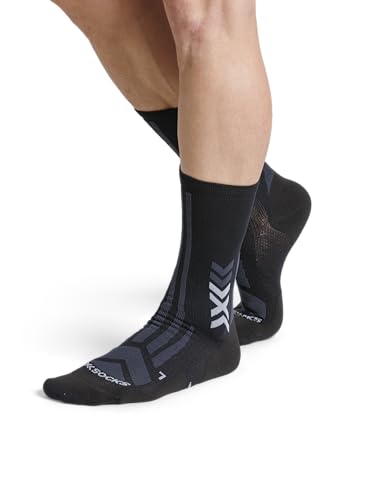 X-SOCKS Hike Discover Crew - Chaussettes fonctionnelles haut de gamme pour un confort, une respirabilité et une protection accrus lors des randonnées prolongées - Noir/Charbon, 45-47 – vue 2
