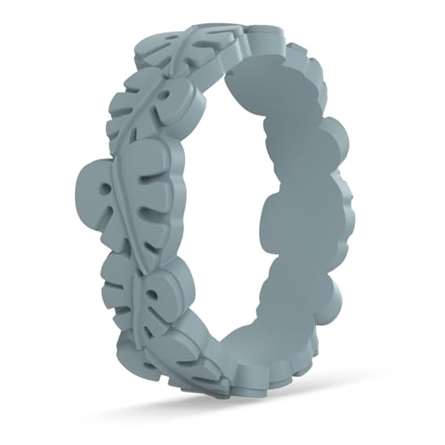 Enso Rings Nature Accent Silicone Wedding Ring - Ultra-Flexible, Breathable Silicone - Stackable & Giftable2