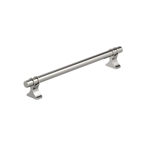 Image of Amerock Davenport 7-9 /16 inch (192mm) Center-to-Center Polished Nickel Cabinet Pull, BP36618PN