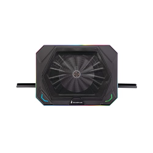 SureFire Bora X1 Tapis de Refroidissement pour Ordinateur Portable jusqu'à 17", Vitesse du Ventilateur réglable, Plus de Puissance, éclairage RVB