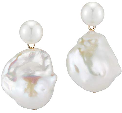 Duality Pearl Earring, Yellow Gold