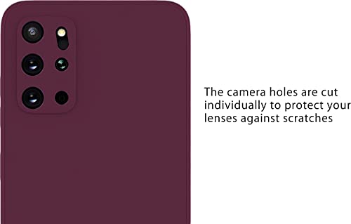 Image of DIZORO Liquid Silicone Case with Microfiber Coushioning Compatible for Samsung Galaxy S20 Plus Cover, Gel Rubber Full Body Protection - Wine Red