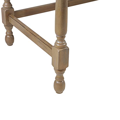 Martha Stewart Tabitha Solid Wood Writing Table With Metal Glides Drawer For Storage Living Room Furniture, Home Office Small Computer Desk, Turned Legs, 47.5" W X 23" D X 29" H, Natural #TOP5