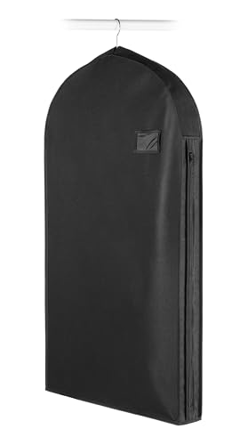 Whitmor Bolsa de terno de luxo com zíper, preta