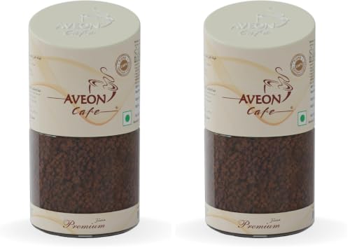 Image of Aveon Cafe Premium Instant Coffee - 50g Jar | Finely Agglomerated Coffee Blend | Rich Aroma & Smooth Flavor | Crafted with 100% Arabica & Robusta | Instant Coffee Perfection (Pack of 2)