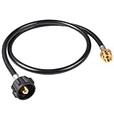 SHINESTAR 4 FT Universal Propane Adapter Hose, Connect 1 lb Small Appliances to Large Tanks, Compatible with Portable Heaters, Table Top Grills, Propane Stoves, Lanterns and More