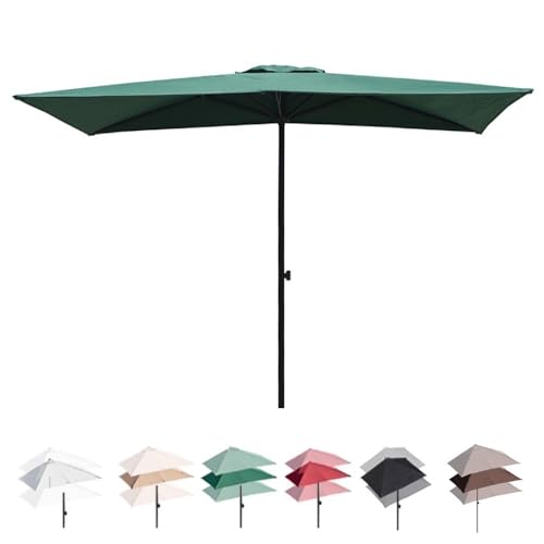 Rectangular Patio Umbrella 200cm 250cm 270cm - Adjustable Outdoor Beach Shade Wall-Mounted Sun Parasol for Garden Balcony Courtyard UV Protection
