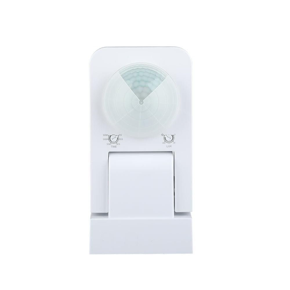 Rilevatore di movimento a infrarossi bianco, IP65 (supporta fino a 1000 W LED). Ideale per spazi esterni, fornisce un'attivazione efficiente e affidabile per illuminazione e sicurezza.
