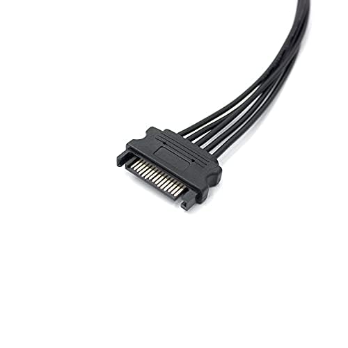 XCZZYB 2 Pack 15 Pin SATA to 5 SATA Power Splitter Extension Cable for HDD、SSD - 21 Inches