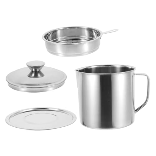 UKCOCO 不?? 油こしポット ストレーナー付き 油ろ過器 キッチン用 グリース保存容器 容量 揚げ物油の残留物離