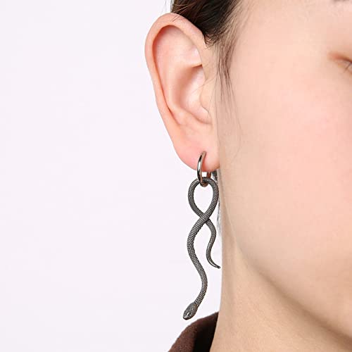 HZMAN Retro Snake Earring for Men Women Stainless Steel Gothic Punk Animal Snake Hoop Earrings Biker Party Jewelry Gift2