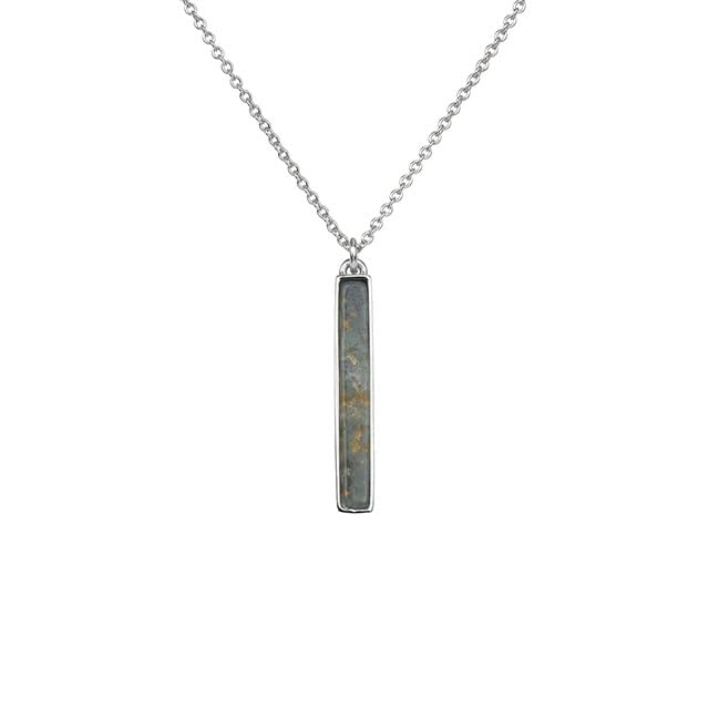 Lauren-Spencer Gemstone Vertical Bar Necklace for Women Gold Silver Plated Dainty Amethyst White Howlite Turquoise Bar Pendant Necklace for Women