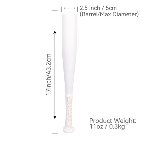 Secotan Baseball Bat, Aluminum One Hand 17-Inch Training Bat, Softball Bat, Home/Car/Self Defense, Batting Practice, Aluminum Bat, Truck Tire Checker Bat(White) #TOP1