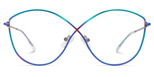 Image of VOOGLAM Stylish Cateye Blue Light Blocking Glasses for Women Anti Eyestrain Dry Eyes Eyewear Iliana