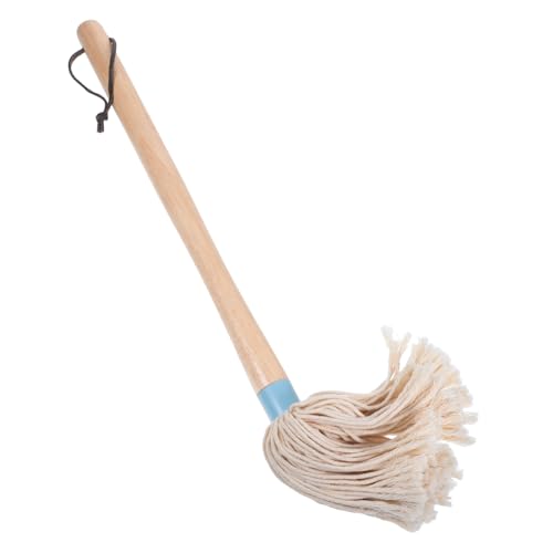 Homoyoyo Wooden Handle Sauce Basting Mop Brush Cotton Head for Grilling Roasting Non-slip Grip Versatile Cooking Brush Easy Cleaning