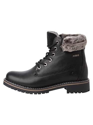 Tamaris Damen Warmfutter Stiefel Blockabsatz Duo-Tex; BLACK LEATHER/FUR, EU 39 – Ansicht 4