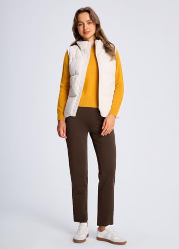Libin Women's Fleece Lined Pants 31" Stretch Thermal Pants, Brown XL - image 3
