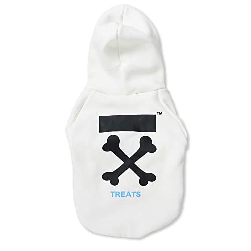 Hundemantel für kleine Hunde, Mode Hoodie, Hund Wintermantel, Hundejacke Geeignet für Schnauzer, Corgi, Französische Bulldogge, Teddy usw Weiß XL