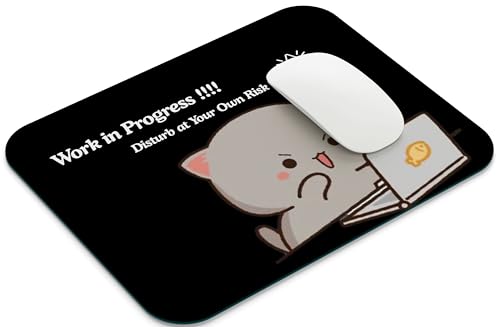 Image of Mouse Pad - (Work in Progress) - 9 x 7.5 Inch, Smooth & Water-Resistant Surface for Precise Control, Non-Slip Rubber Base, 3MM Thick - Ideal for Office, Home, Study & Gaming