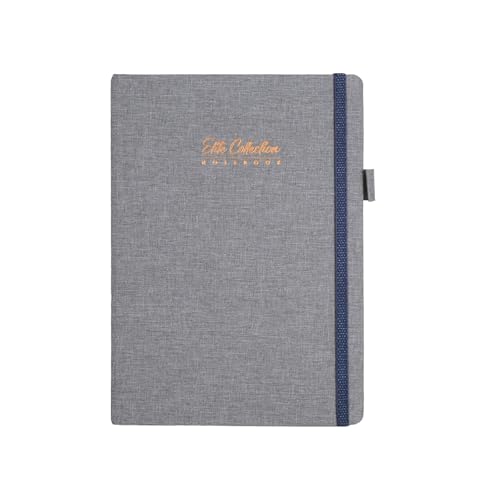 Image of Pragya Elite Collection A6 Classic Diary Notebook Canvas Finish Hard Cover 80 GSM Paper, 192 Pages Greyish Colour Pack of 2 (A6)