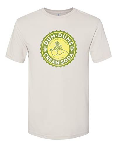 Vintage Dum Dums Cream Soda Bottle Top Tee | Founded in Ohio Unisex Shirt, Medium Bone