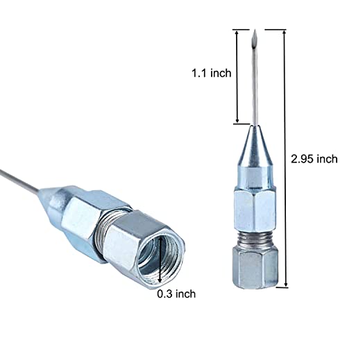 BENLIUDH Grease Gun Needle Tip, Needle Grease Fitting Stainless Steel Grease Injector Adapter with 1/8\" Npt Female Threads (5 Pack) - Thumbnail 2