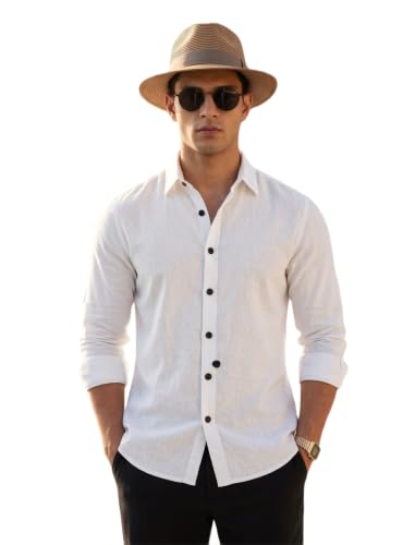 Image of NexaFlair Man's Casual | Formal | Linen| Cotton | Regular Wear Collared | Fit Shirt for Men