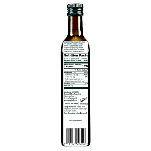 Image of Grove Extra Virgin Avocado Oil - Cold Pressed, High Heat Cooking, 500ml | Plant Based, Vegan, Gluten Free, 100% Natural, High Smoke Point Cooking Oil with 32 Whole Avocados in Every Bottle
