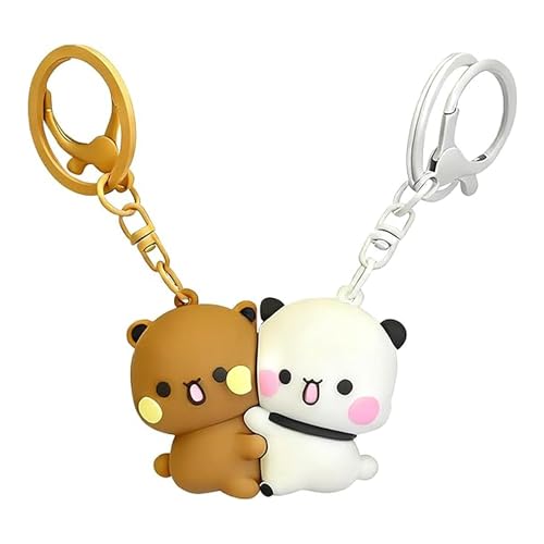 Image of Bubu Dudu Magnetic Couple Keychain for Boyfriend Girlfriend, Cute Bubu and Dudu Gift, Matching HugKeychain for Couples, Bubu and Dudu Keychain