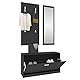 vidaXL Flurmöbel Set 3-TLG. Garderobenset Garderobe Kompaktgarderobe Dielenmöbel Flureinrichtung Flurgarderobe Wandgarderobe Schwarz Holzwerkstoff