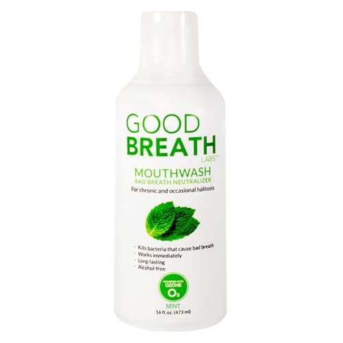 Goodbreath Mouthwash - Mint Mouth Rinse for Chronic Halitosis - New Ozone Technology Oral Rinse - Halitosis Treatment & Bad Breath Neutralizer - Mouthwash for Gum Diseases - Alcohol-Free | 16 Oz