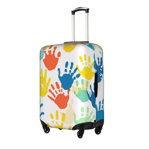 Kids Hand Print Printed Luggage Cover Elastic, Washable, Universal Fit 18-32 Inch Travel Suitcase Cover Easy To Identify2