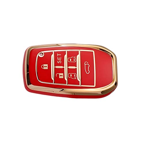 yotijay Capa de chave de TPU à prova de poeira para 30 botões, acessórios automotivos, Vermelho