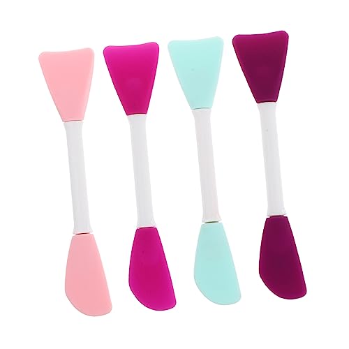 Gogogmee Reisefreundliches 4-teiliges Silikon-pinselset Für Doppelseitige Schönheitswerkzeuge Zum Auftragen Von Cremes Gesichtsreinigung Porenreiniger Zufällige Farbe