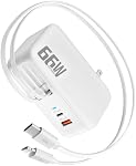 66W 4 en 1 Chargeur mural rétractable, USB Chargeur rapide de type C pour iPhone 17 Chargeur de voyage pour appareils multiples, Bloc de recharge rapide pour Mac Book Pro/Air, M1 M2 M3 M4, iPad Pro,Galaxy, pixels