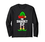 snarky elf matching family christmas maglia a manica