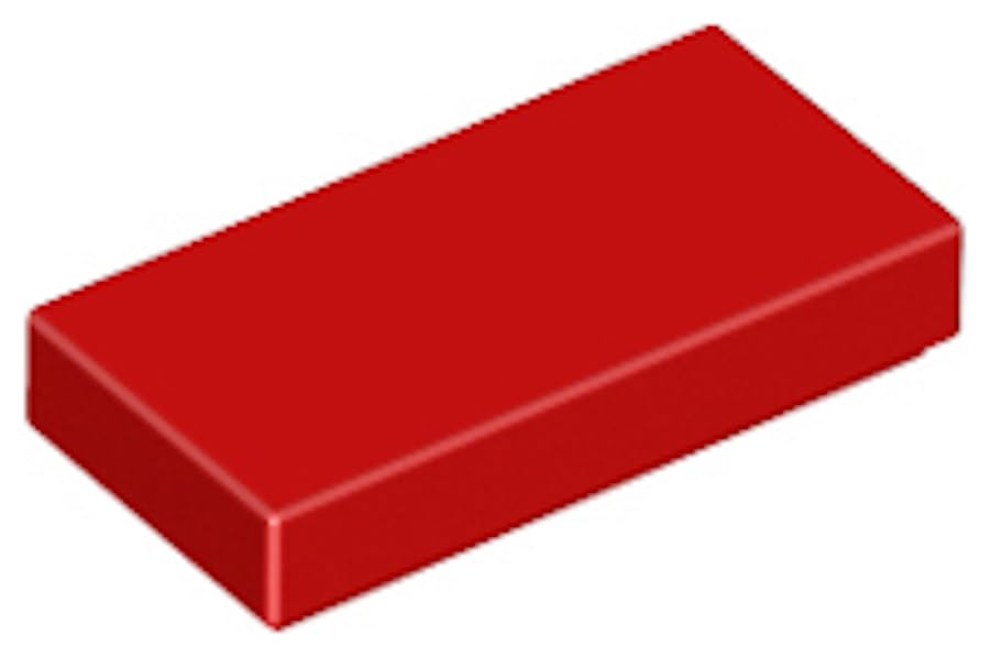 LEGO Tile 1x2, Part 3069, Building Block Component (Red, 50, Bricks) — image 1