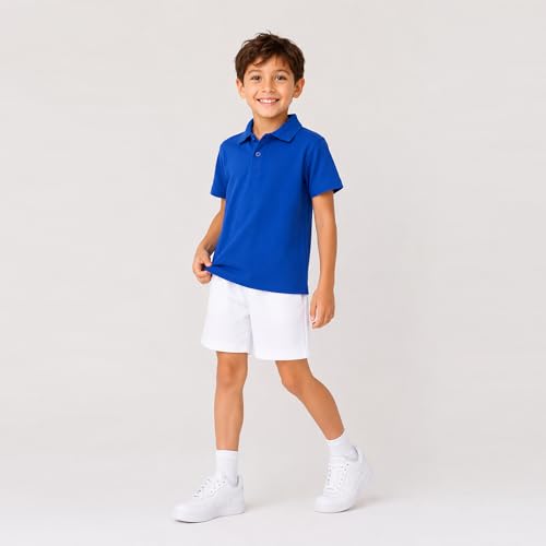 Image of Mud Kingdom Boys Polo Shirt Short Sleeve School Uniform Pique Polo Summer