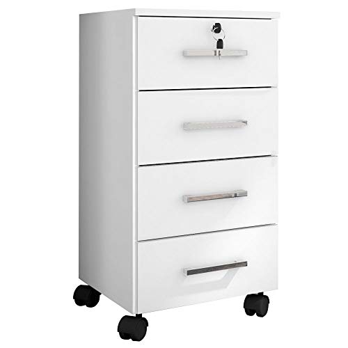 Gaveteiro Gávea Flex Color 4 GV Branco com Amarelo