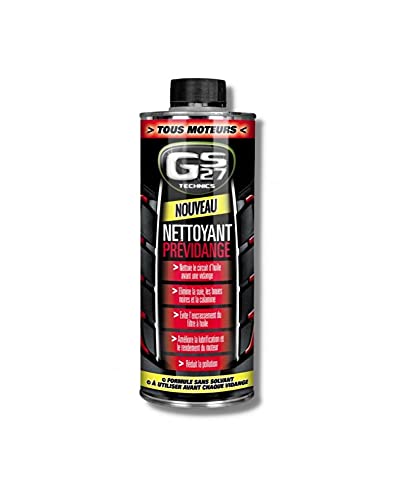 GS27 - Nettoyant Prévidange Voiture - Tous Moteurs Essence & Diesel avec Filtre - Compatibles Toutes Huiles - Dissout Impuretés & Résidus - Protège le Circuit d'Huile - 300ml