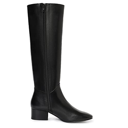 Image of Saint G. Women Leather Handcrafted Knee High Long Boots UK SG /F /1019 /BLK