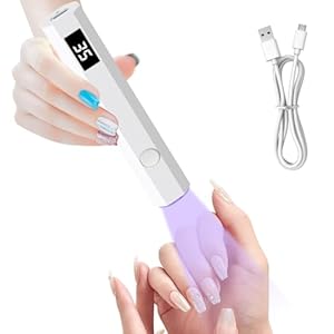 MXTIMWAN Lámpara de Uñas, UV Portátil et Recargable, Luz Mano para Uñas de gel, con 2 Temporizador 20/60S, para Manicura, Resina de Extensión de Gel DIY Arte de Uñas Blanco