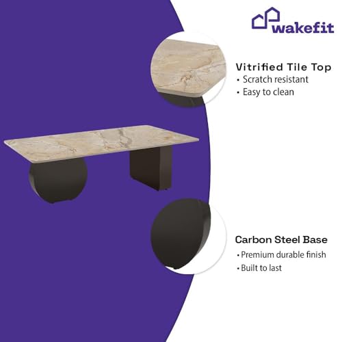 Image of Wakefit Center Table | 1 Yr Warranty | Coffee Table for Living Room Wooden, Tea Table for Living Room Wooden, Sofa Table, Free Installation from Brand, Modern Multi-Functional & Wobble-Free(Typica)