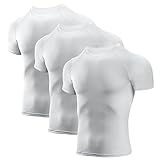 Niksa Men's Compression Shirts 3/5 Pack, Short Sleeve Athletic Compression Tops Cool Dry Workout T Shirt
