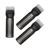 Housoutil 3個入り ルートコーム アプリケーターボトル ヘアオイルアプリケーター ヘアカラー染料 ブラック 160ml 使いやすくポータブルな なデザイン