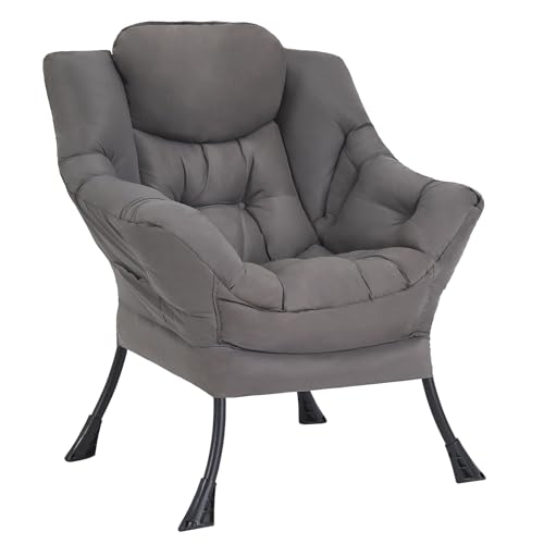 Welnow Lazy Chair for Living Room, Modern Reading Lounge Accent C...