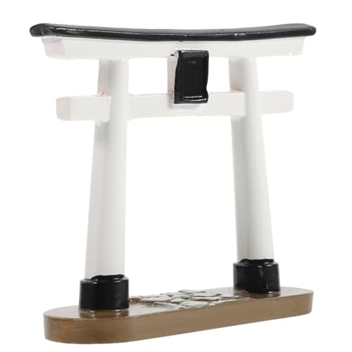 Zynphancer 神門模型 鳥居飾り バックミラー用 ? 水槽やドールハウスに適したミニチュア神社装飾、軽量耐久樹脂素材で長期間使用可能 (8.70X7.80X3.00CM,示されているように)