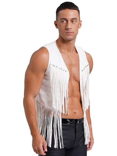 Men's Cowboy Western Suede Leather Tassel Sleeveless Vest Jacket Gothic Waistcoat Coat2