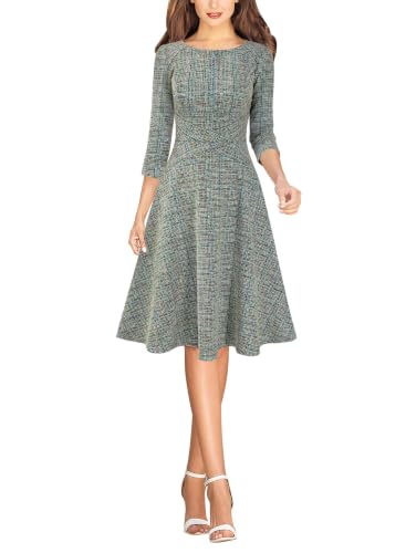 Image of VFSHOW Womens Work Business Office Front Zipper Slim Church A-Line Dress