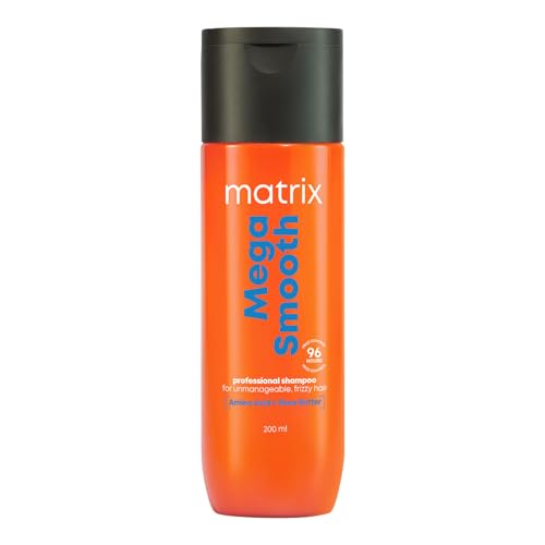 Matrix Mega Smooth Professional Shampoo with Shea Butter & Amino Acids, for Frizzy Hair | Max Smoothness for 4 Days | Used by 1 Lakh Hairstylists*| For All Hair Types | Paraben Free